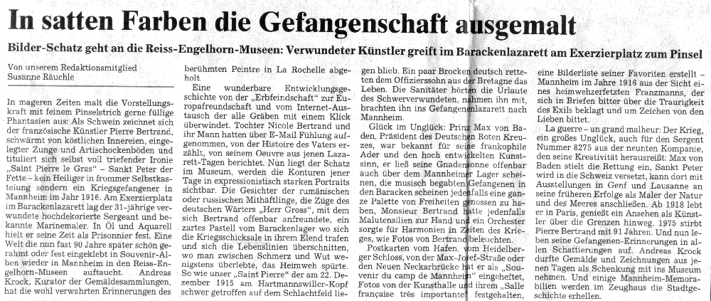 Mannheimer Morgen vom 25.10.2005 (Zeitungsartikel)